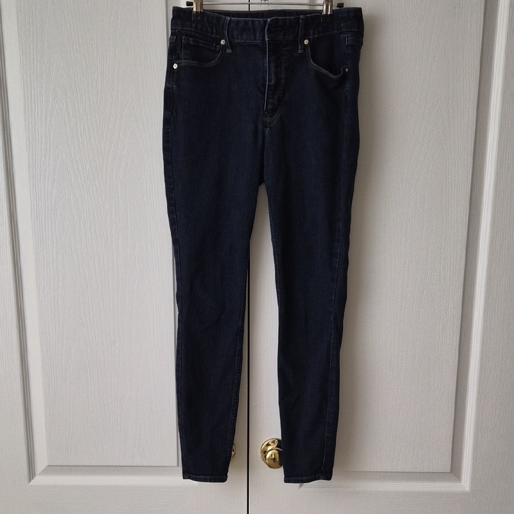 White House Black Market High Rise Dark Blue Skinny Ankle Jeans